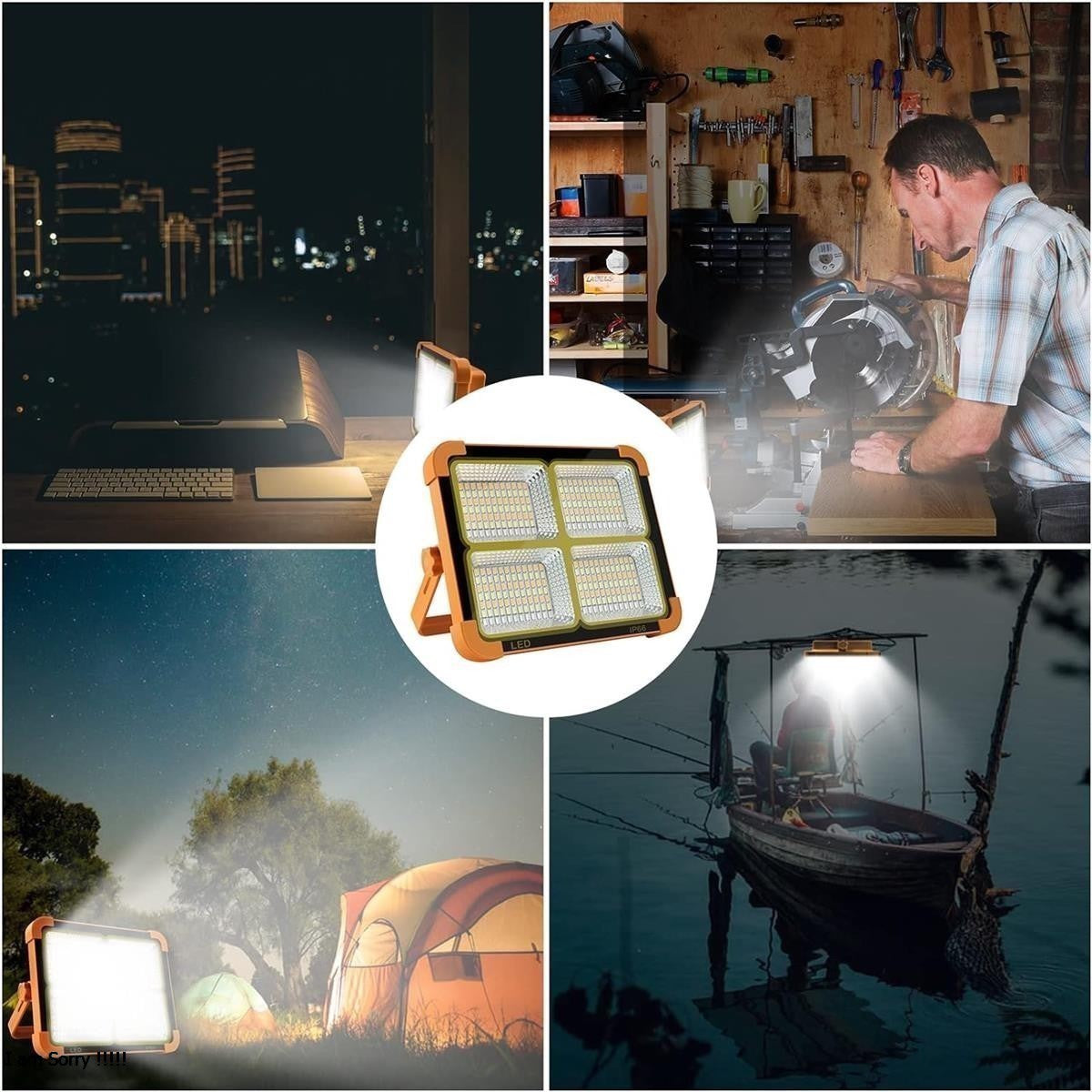 Multifunctional solar rechargeable lights waterproof D8 Model rechargeable flashlight 4 lightning modes Charging flashlights , emergency rechargeable flashlights with inbuilt power bank for Indoor , Outdoor , Home , Office