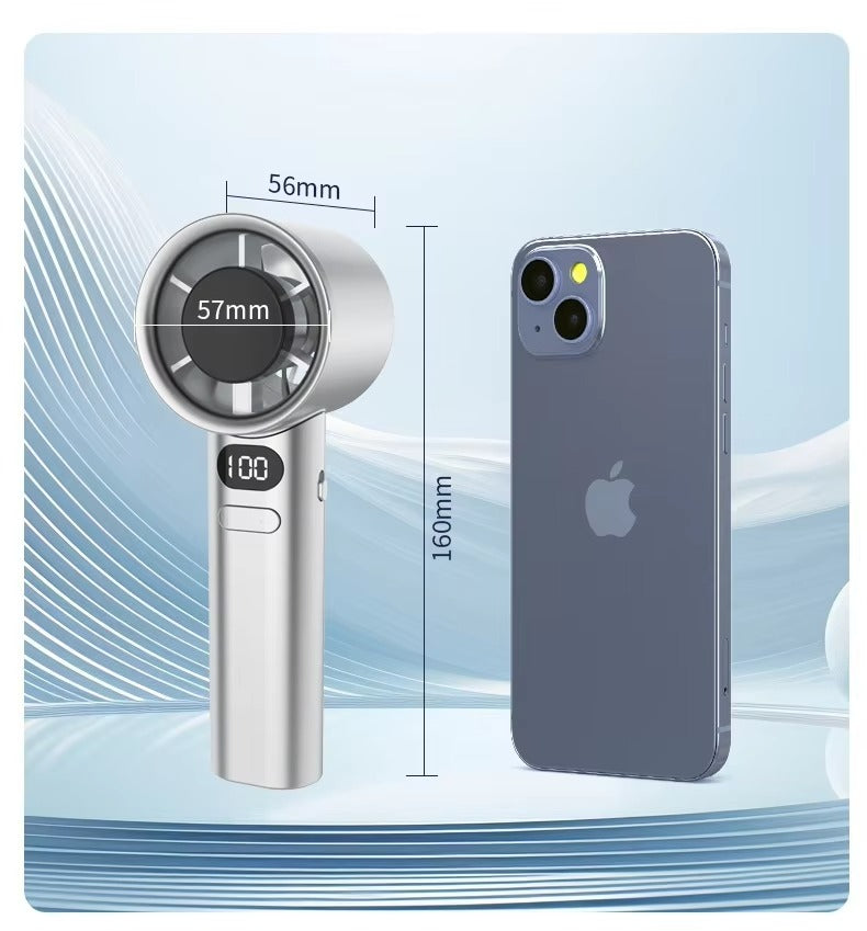 USB-charged Digital Display 120-speed Turbo High-speed Handheld Fan