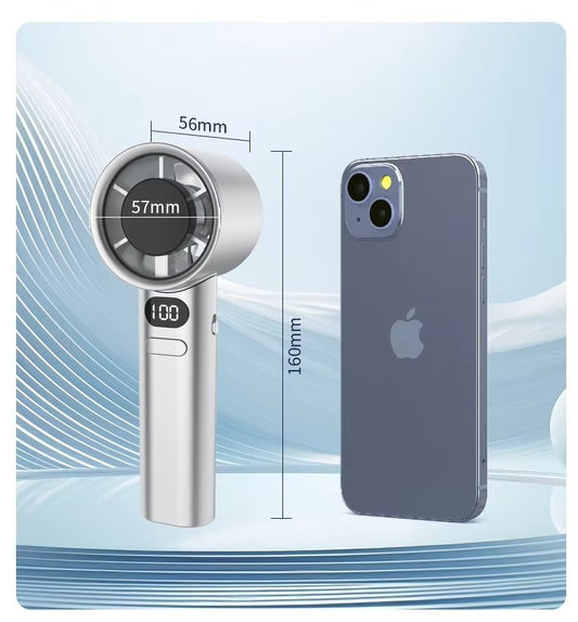 USB-charged Digital Display 120-speed Turbo High-speed Handheld Fan
